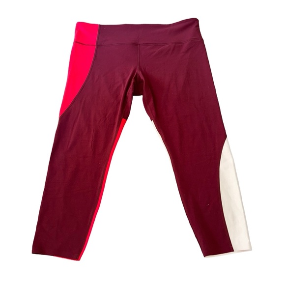 Athleta‎ Asymmetric Elation 7/8 Tight, Red Garnet, Size 1X - Picture 2 of 9